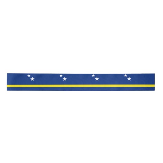 Vlag van Curaçao Satijnen Lint (Voorkant)