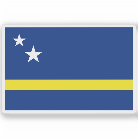 Vlag van Curaçao Sticker (Voorkant)