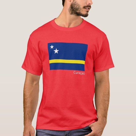Vlag van Curaçao T-shirt (Voorkant)