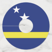 vlag van Curaçao Wijnglaslabel (Achterkant)