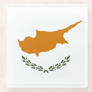 Vlag van Cyprus Glazen Onderzetter