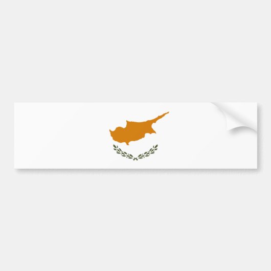 Vlag van Cyprus (Grieks-Cypriotisch) Bumpersticker (Voorkant)