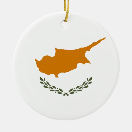 Vlag van Cyprus (Grieks-Cypriotisch) Keramisch Ornament (Voorkant)