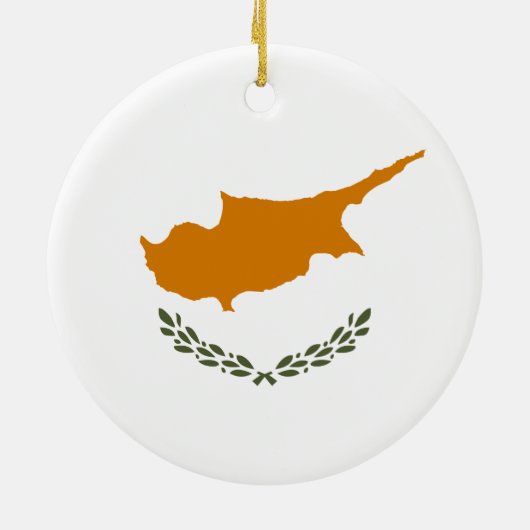Vlag van Cyprus (Grieks-Cypriotisch) Keramisch Ornament (Achterkant)