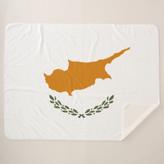 Vlag van Cyprus (Grieks-Cypriotisch) Sherpa Deken (Voorkant (horizontaal))