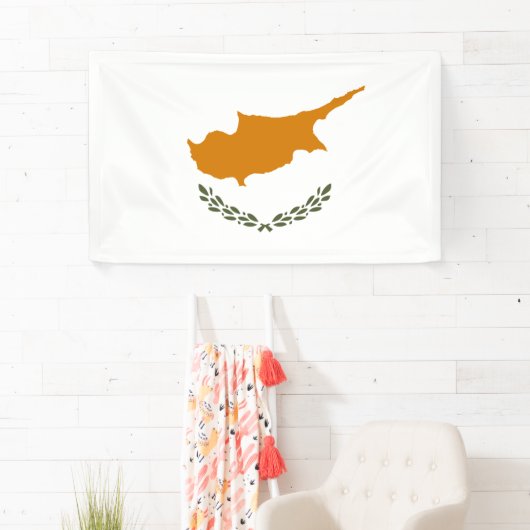 Vlag van Cyprus (Grieks-Cypriotisch) Spandoek (Insitu)