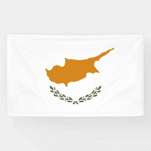 Vlag van Cyprus (Grieks-Cypriotisch) Spandoek (Horizontaal)