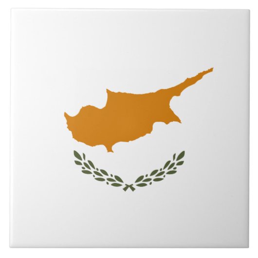 Vlag van Cyprus (Grieks-Cypriotisch) Tegeltje (Voorkant)