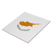 Vlag van Cyprus (Grieks-Cypriotisch) Tegeltje (Zijkant)