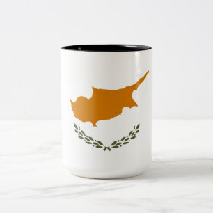 Vlag van Cyprus (Grieks-Cypriotisch) Tweekleurige Koffiemok
