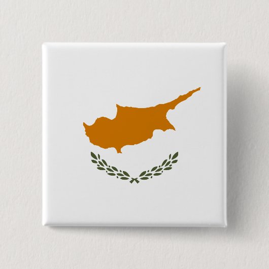 Vlag van Cyprus (Grieks-Cypriotisch) Vierkante Button 5,1 Cm (Voorkant)