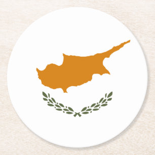 Vlag van Cyprus Ronde Kartonnen Onderzetter