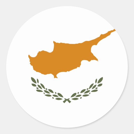 Vlag van Cyprus Ronde Sticker (Voorkant)