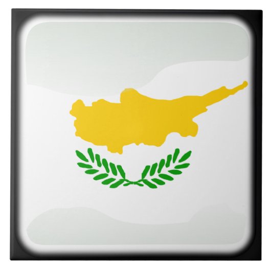 Vlag van Cyprus Tegeltje (Voorkant)