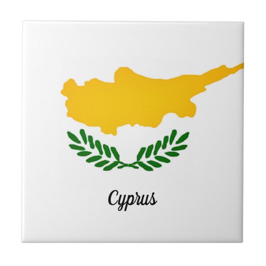 Vlag van Cyprus Tegeltje (Voorkant)