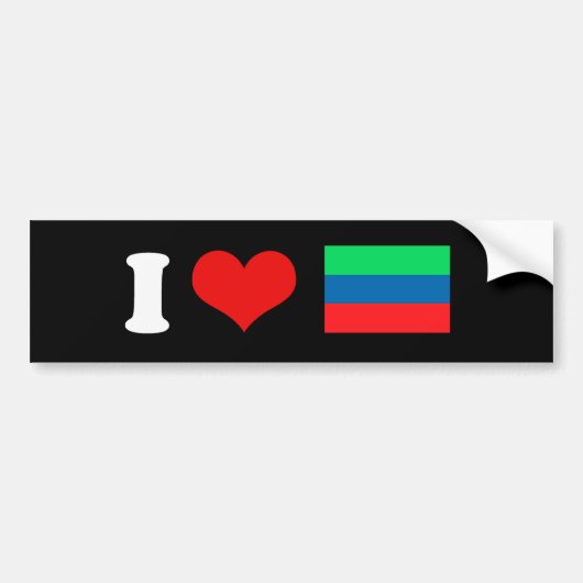 Vlag van Dagestan Bumpersticker (Voorkant)