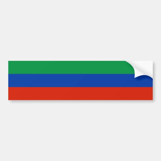 Vlag van Dagestan Bumpersticker (Voorkant)