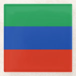 Vlag van Dagestan Glazen Onderzetter<br><div class="desc">Patriottische vlag van Dagestan</div>