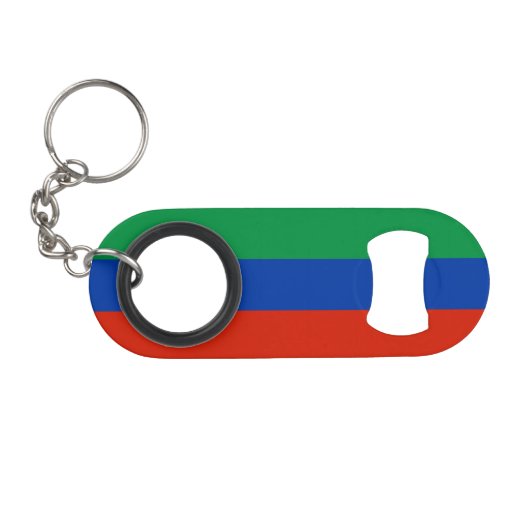 Vlag van Dagestan Mini Flessenopener (Voorkant (Horizontaal))