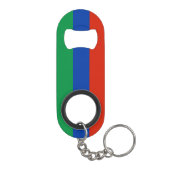 Vlag van Dagestan Mini Flessenopener (Achterkant)