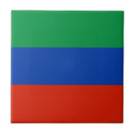 Vlag van Dagestan Tegeltje<br><div class="desc">Patriottische vlag van Dagestan</div>