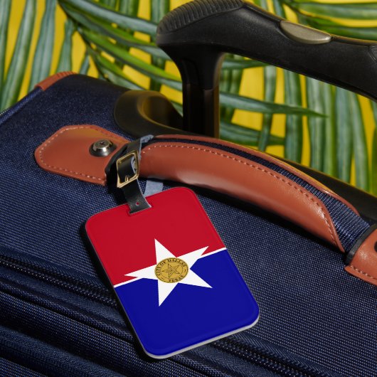 Vlag van Dallas, Texas Bagagelabel (Voorkant Insitu 1)