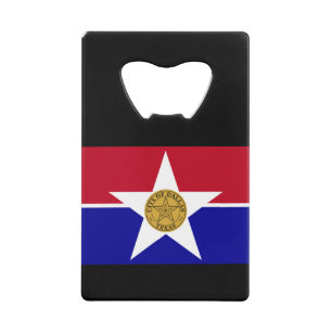 Vlag van Dallas, Texas Credit Card Bottle Open Creditkaart Flessenopener