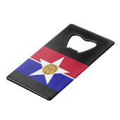 Vlag van Dallas, Texas Credit Card Bottle Open Creditkaart Flessenopener (Voorkant Gekanteld)