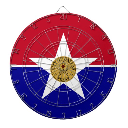 Vlag van Dallas (Texas) Dartbord (Voorkant)