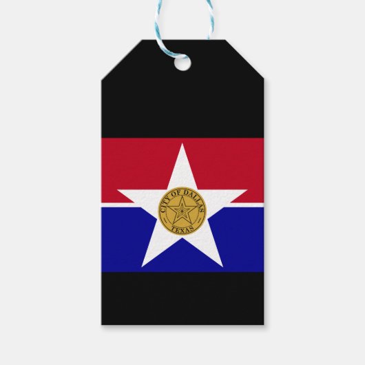 Vlag van Dallas, Texas Gift Labels Cadeaulabel (Voorkant)