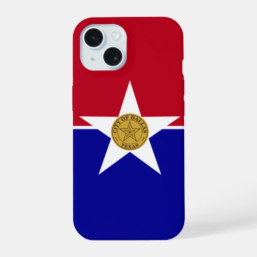 Vlag van Dallas, Texas iPhone 15 Case (Achterkant)
