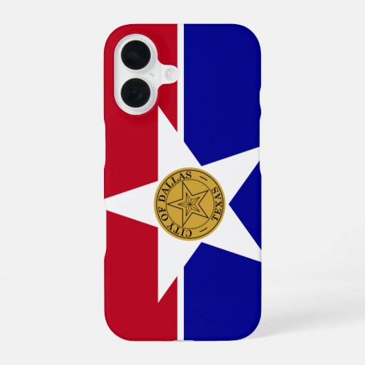 Vlag van Dallas, Texas iPhone 16 Hoesje (Achterkant)