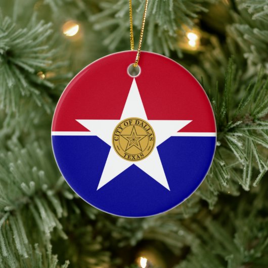 Vlag van Dallas (Texas) Keramisch Ornament (Boom)