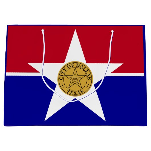 Vlag van Dallas, Texas Large Gift Bag Groot Cadeauzakje (Voorkant)