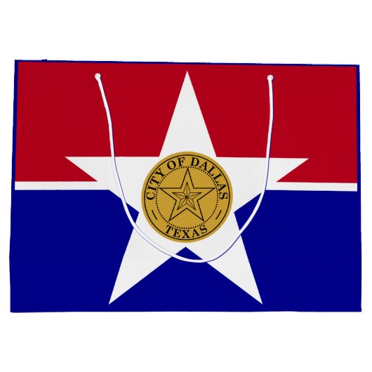 Vlag van Dallas, Texas Large Gift Bag Groot Cadeauzakje (Achterkant)