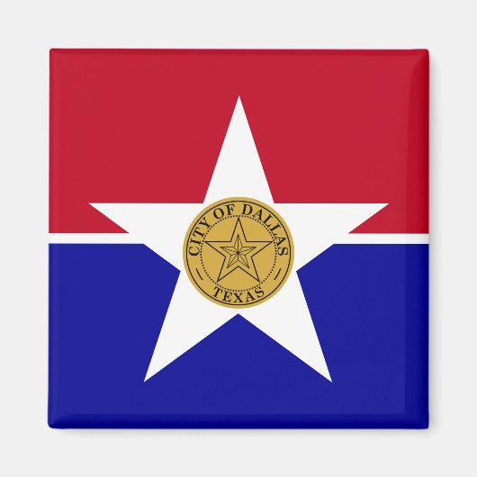 Vlag van Dallas (Texas) Magneet (Voorkant)