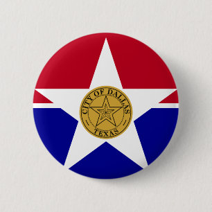 Vlag van Dallas, Texas Pinback Button