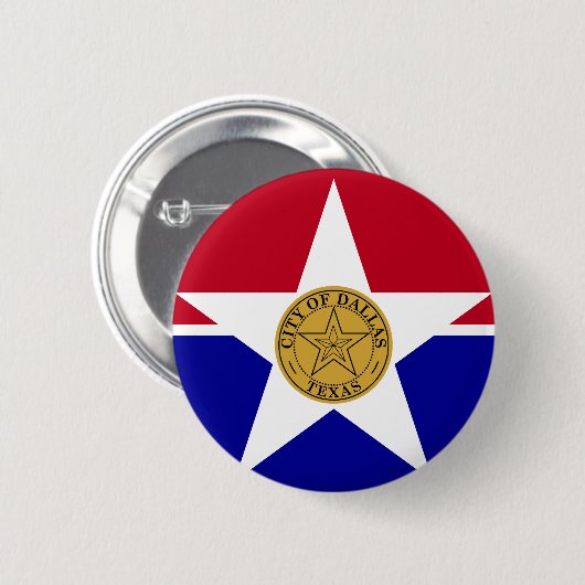 Vlag van Dallas, Texas Pinback Button (Voorkant /achterkant)