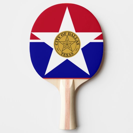 Vlag van Dallas, Texas Ping Pong Paddle Tafeltennisbatje (Voorkant)