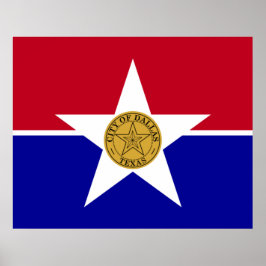 Vlag van Dallas (Texas) Poster