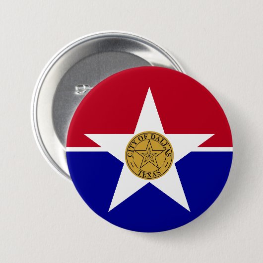 Vlag van Dallas (Texas) Ronde Button 7,6 Cm (Voorkant /achterkant)