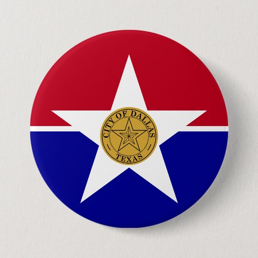 Vlag van Dallas (Texas) Ronde Button 7,6 Cm (Voorkant)
