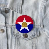 Vlag van Dallas (Texas) Ronde Button 7,6 Cm (In situ)