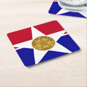 Vlag van Dallas, Texas Square Paper Onderzetter (Schuin)