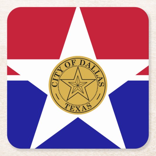 Vlag van Dallas, Texas Square Paper Onderzetter (Voorkant)