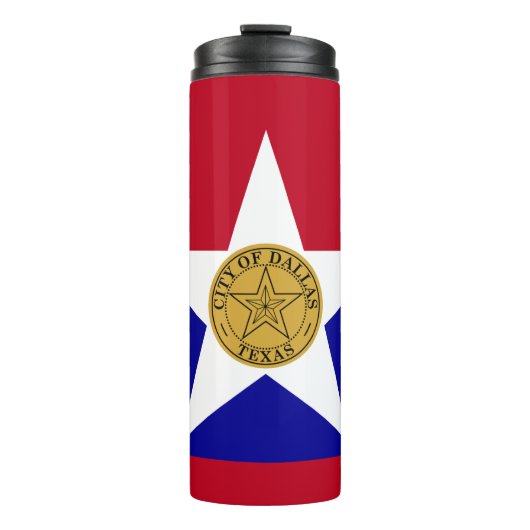 Vlag van Dallas, Texas Thermal Tumbler Thermosbeker (Voorkant)