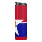 Vlag van Dallas, Texas Thermal Tumbler Thermosbeker (Geroteerd rechts)