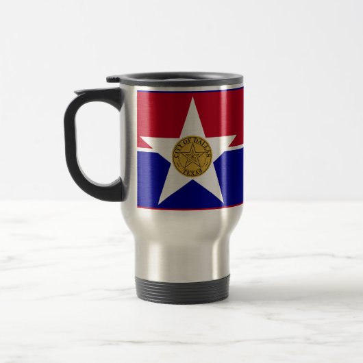 Vlag van Dallas, Texas Travel Mug Reisbeker (Links)