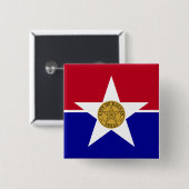 Vlag van Dallas (Texas) Vierkante Button 5,1 Cm (Voorkant /achterkant)