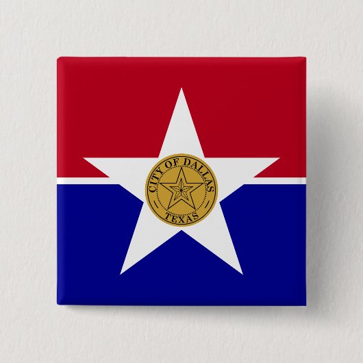 Vlag van Dallas (Texas) Vierkante Button 5,1 Cm (Voorkant)